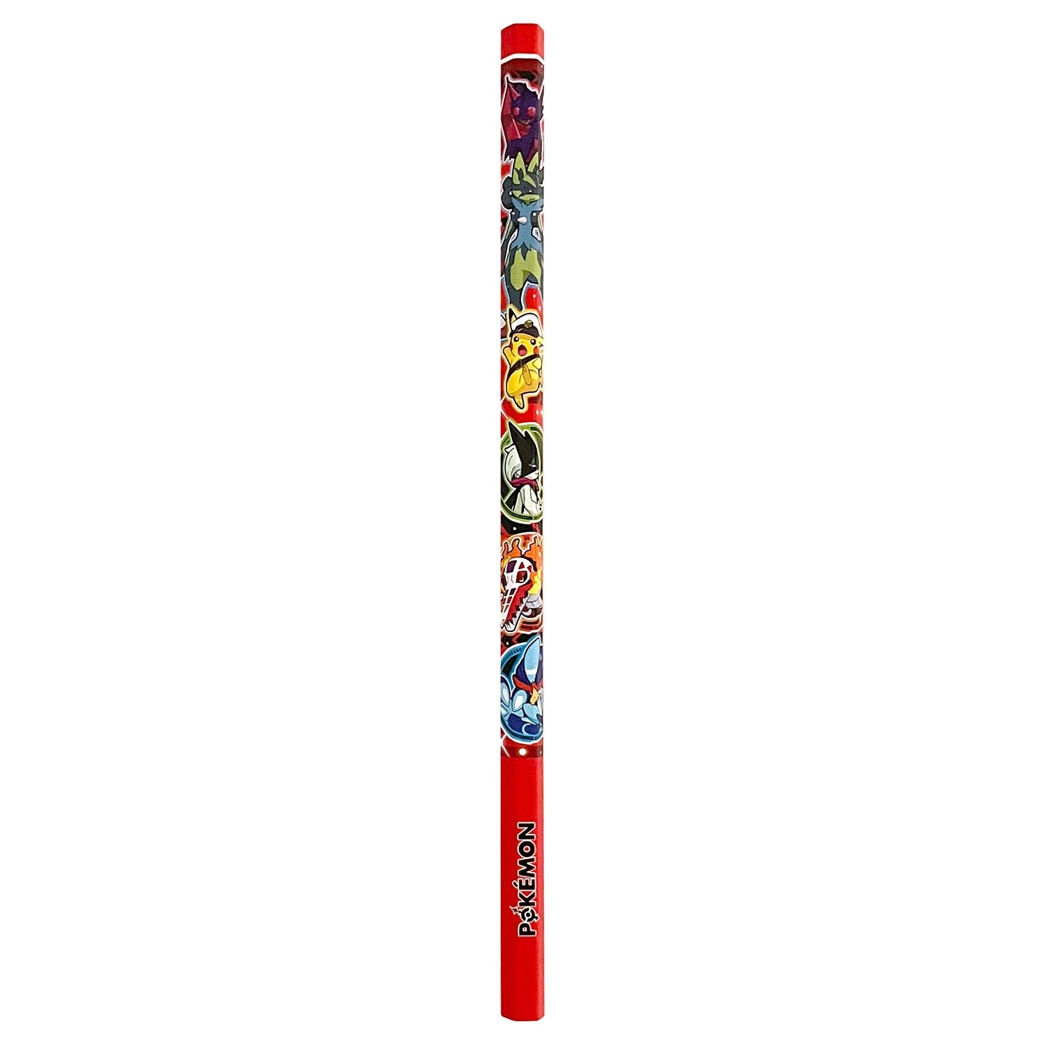 Close-up of Pokemon Red Pencil from Japan, featuring official Pokemon Center Japan logo and packaging