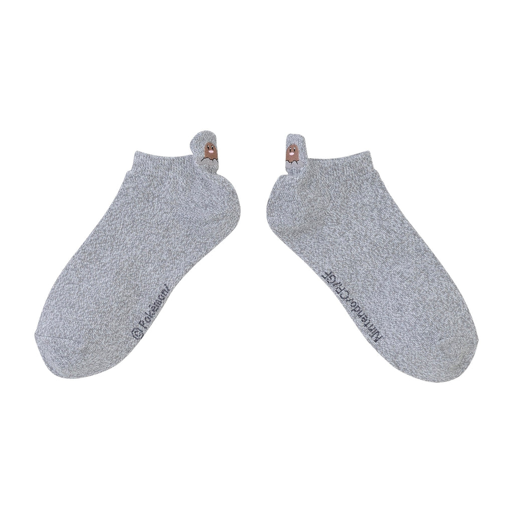 [Choice] Short socks with heel embroidery Digda (23-25cm) / (25-27cm)