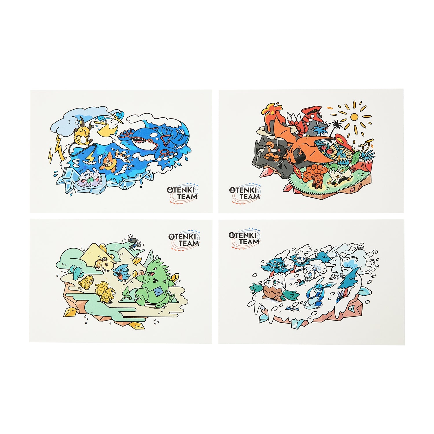 Set of 4 postcards OTENKI TEAM