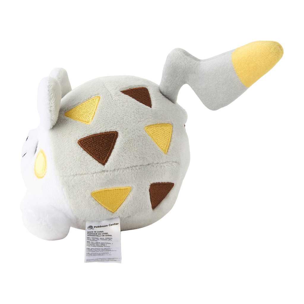 Togedemaru plushie with big eyes and smiling face, made in Japan