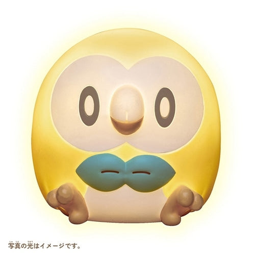 Close-up of Punikyun Light Mokuro with Rowlet's grass quill details from Japan