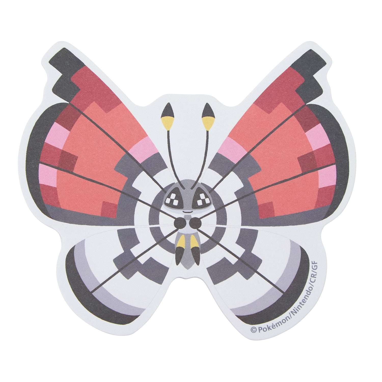 Vivillon die-cut sticky note with official artwork from Japan