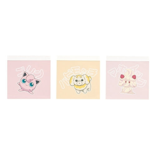Pokemon Mini Memo Set with D Pudding, Papi Mochi, and Mawhip from Japan