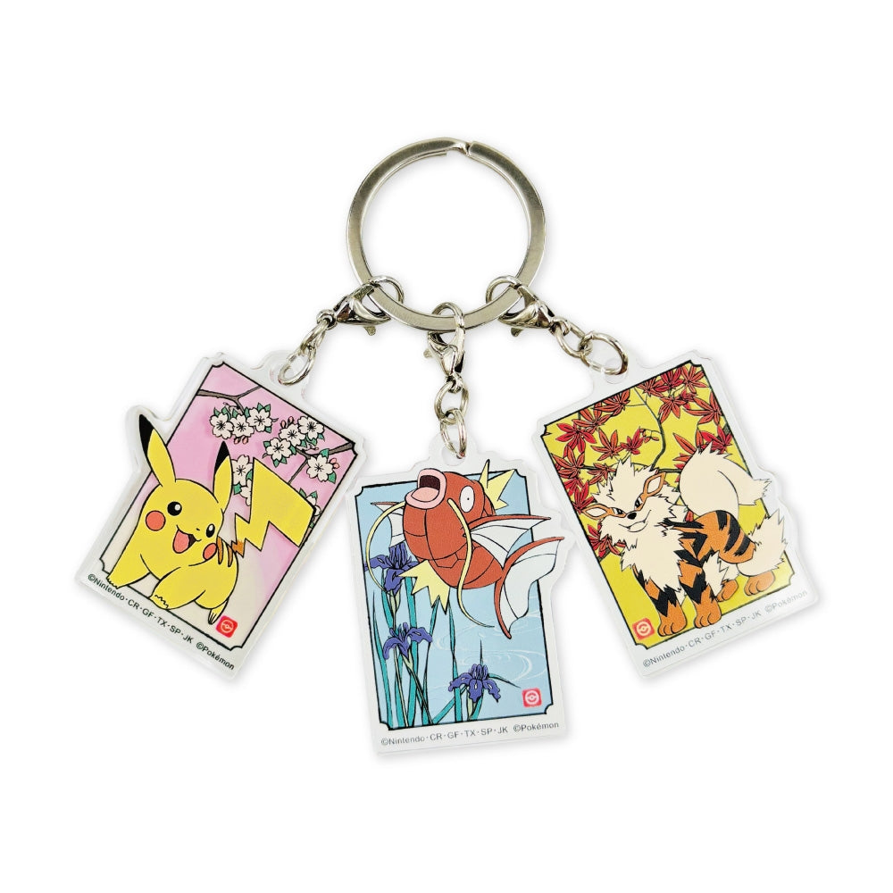 Pikachu acrylic keychain with Japanese pattern from Japan