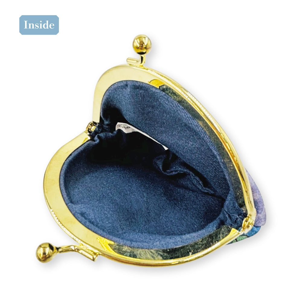 Clasp coin case Japanese pattern Blacky