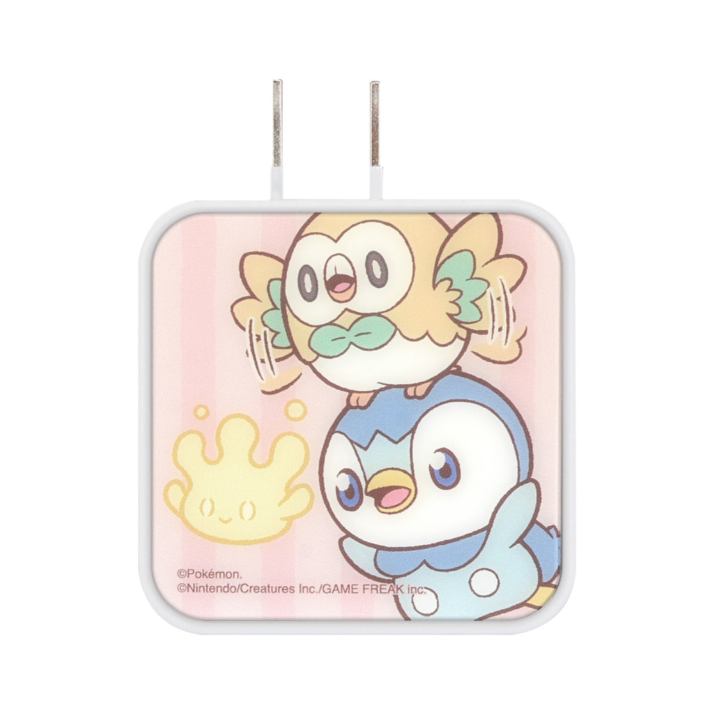 Pokepiece USB/USB Type-C AC adapter Piplup & Mokuro & Mahomiru