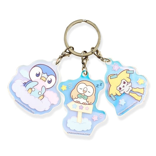 Aurora acrylic key chain set featuring Piplup, Mokuro, Jirachi from Japan
