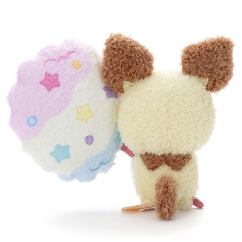 Rare Pokepiece Pichu plushie with sweets, shipped from Japan to worldwide collectors