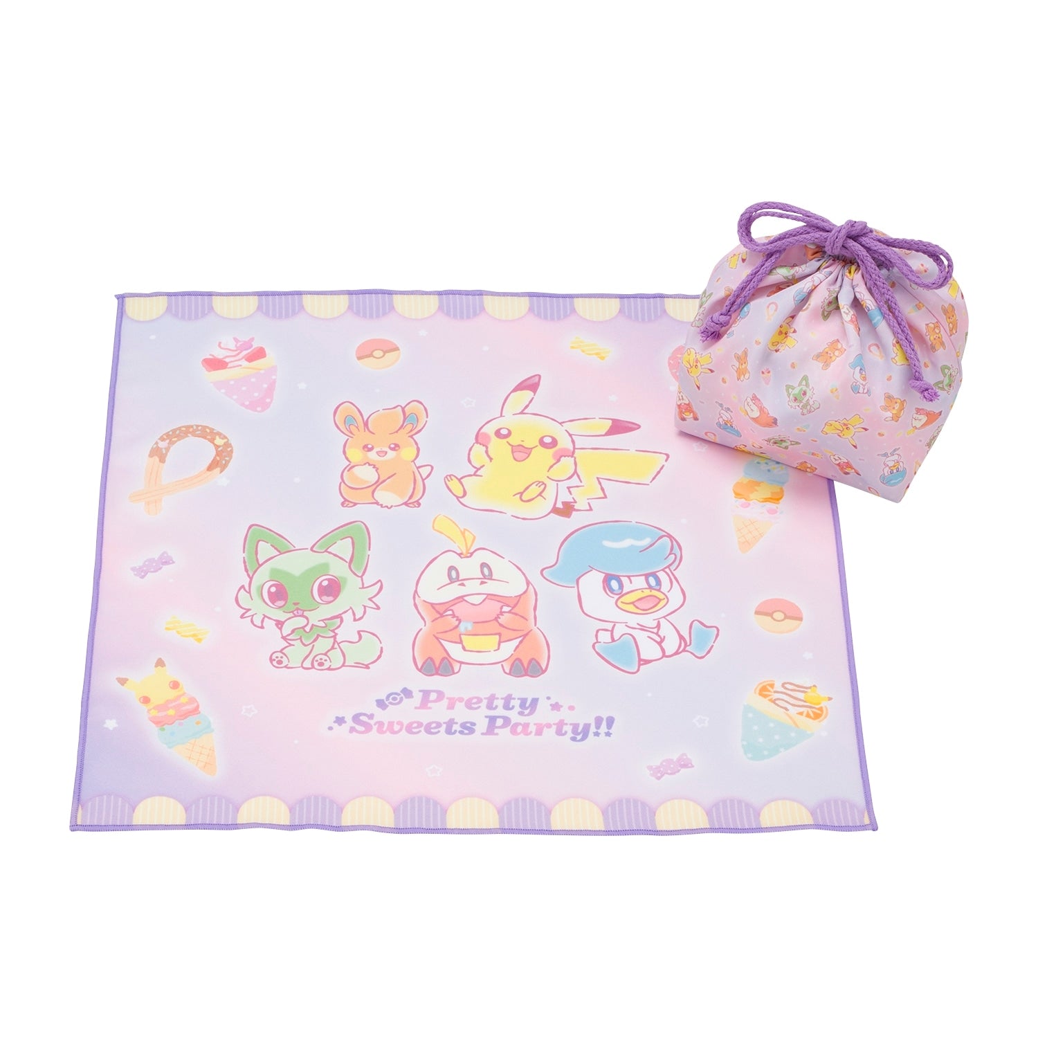 Lunch drawstring bag with cloth Pretty Sweets Party!!
