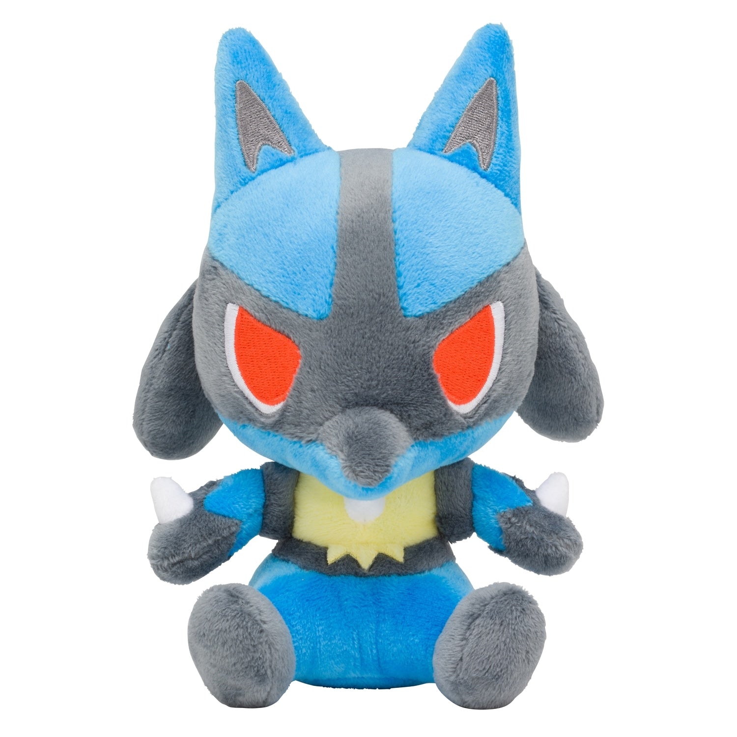 Authentic Lucario plushie with vibrant colors from Japan