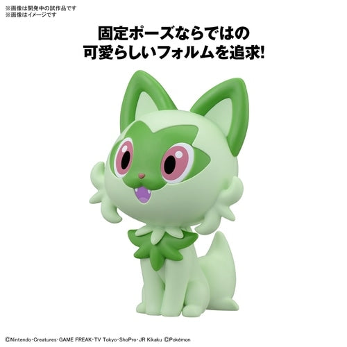 Close-up of Pokemon Quick!! Nyaoha plastic model collection from Japan with intricate details