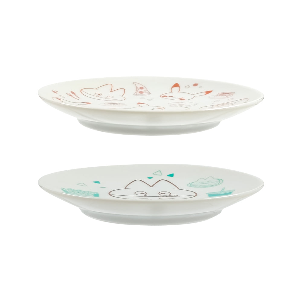 Set of 2 small plates diner poke piece