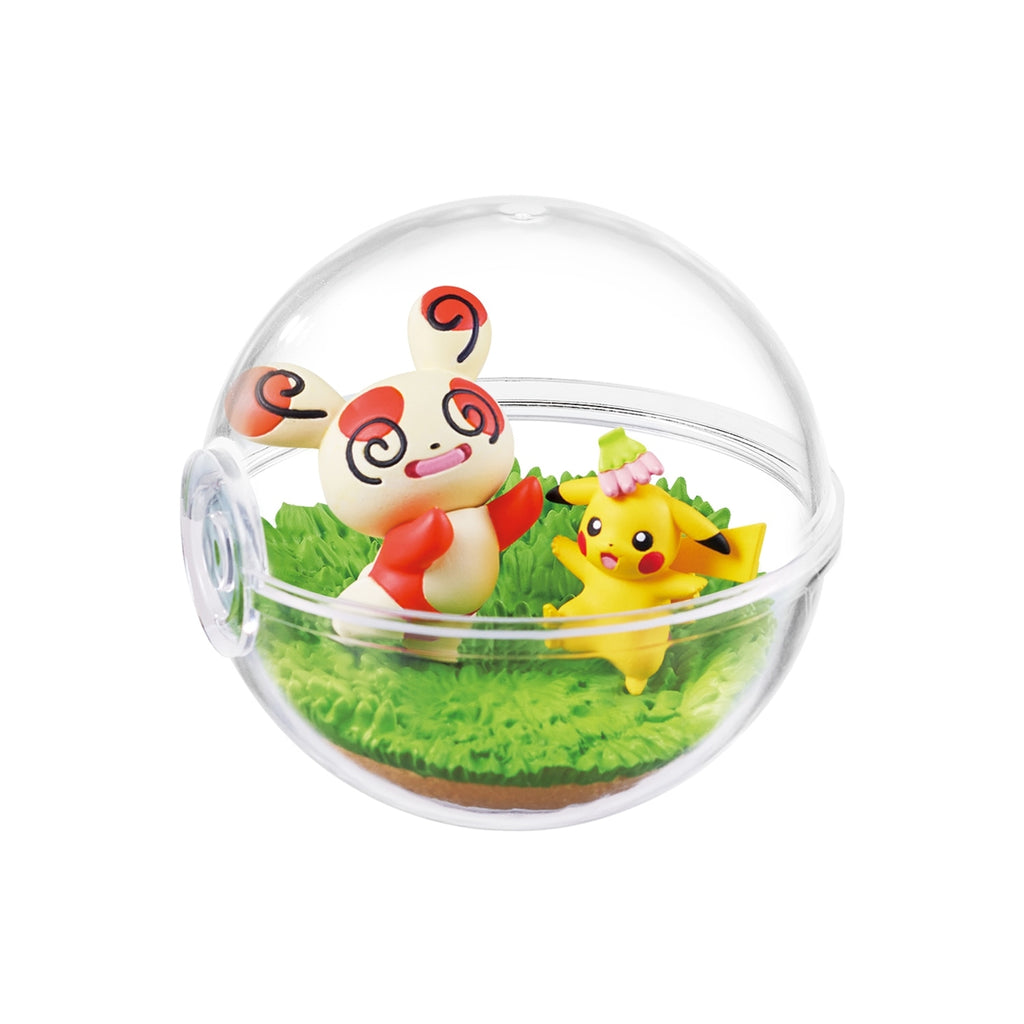 Authentic Japanese Pokemon Terrarium Collection Happy Day figure with glass container