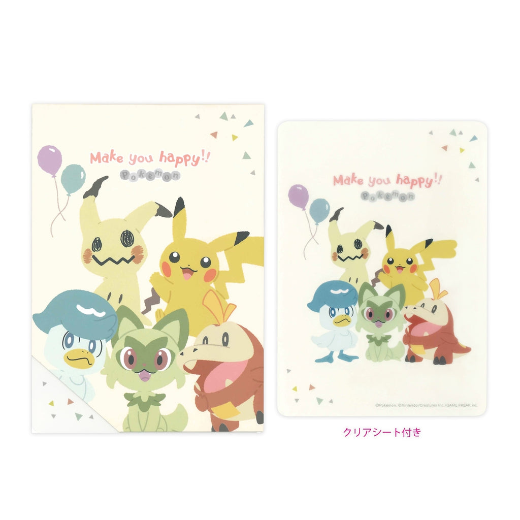 Clear sheet memo from Japan with colorful Pokemon characters