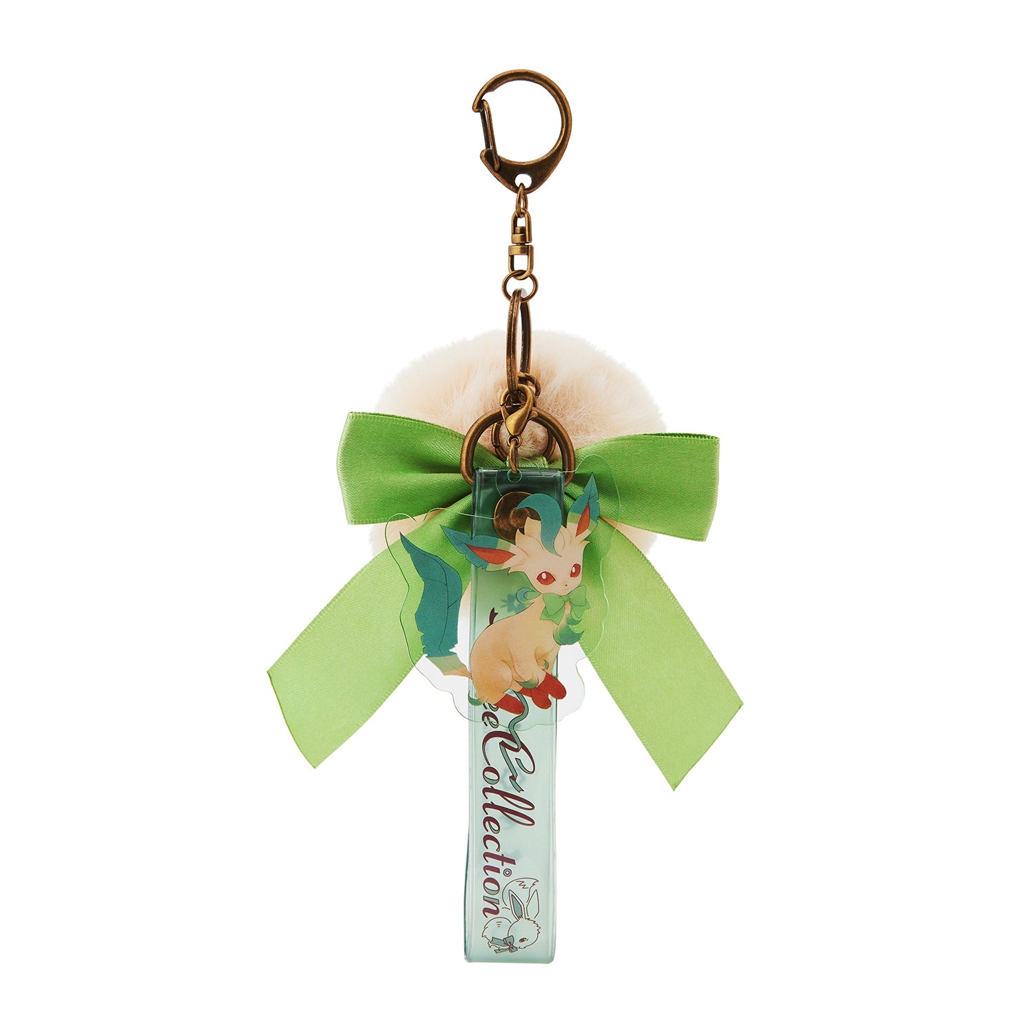 Eevee Collection Leafeon keychain figure with green leaf details from Japan