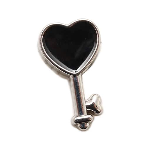 atmos Tokyo Crocs Silver Black Heart Key Sneakers with silver and black details from Japan