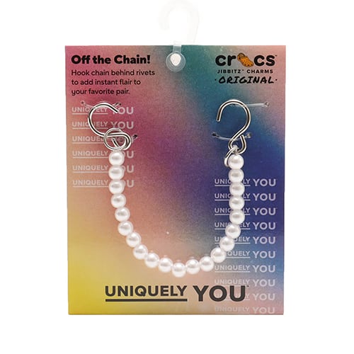 Crocs Pearl Strap Chain Sneakers with shiny pearl details from Japan