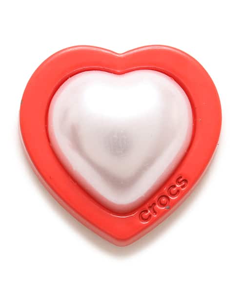 crocs Red and Pearl Heart