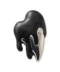 crocs Silver and Black Enamel Heart