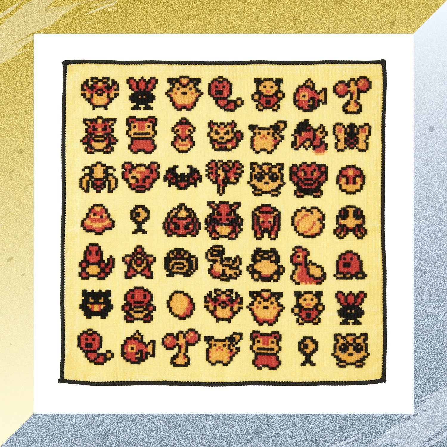 Pokemon Hand Towel Game dot gold and silver from Japan, featuring gold and silver accents