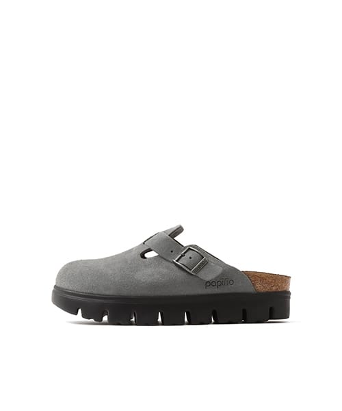 BIRKENSTOCK BOSTON CHUNKY LEVE BASALT GRAY/ BLACK Sneakers from Japan with chunky sole and gray/black colorway