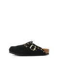 BIRKENSTOCK BOSTON RIVET LEVE BLACK sneakers with black leather and silver rivets from Japan