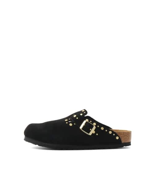 BIRKENSTOCK BOSTON RIVET LEVE BLACK sneakers with black leather and silver rivets from Japan