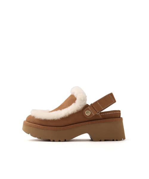 UGG W ESMEE CLOG Sneakers with brown leather upper and wooden sole from Japan