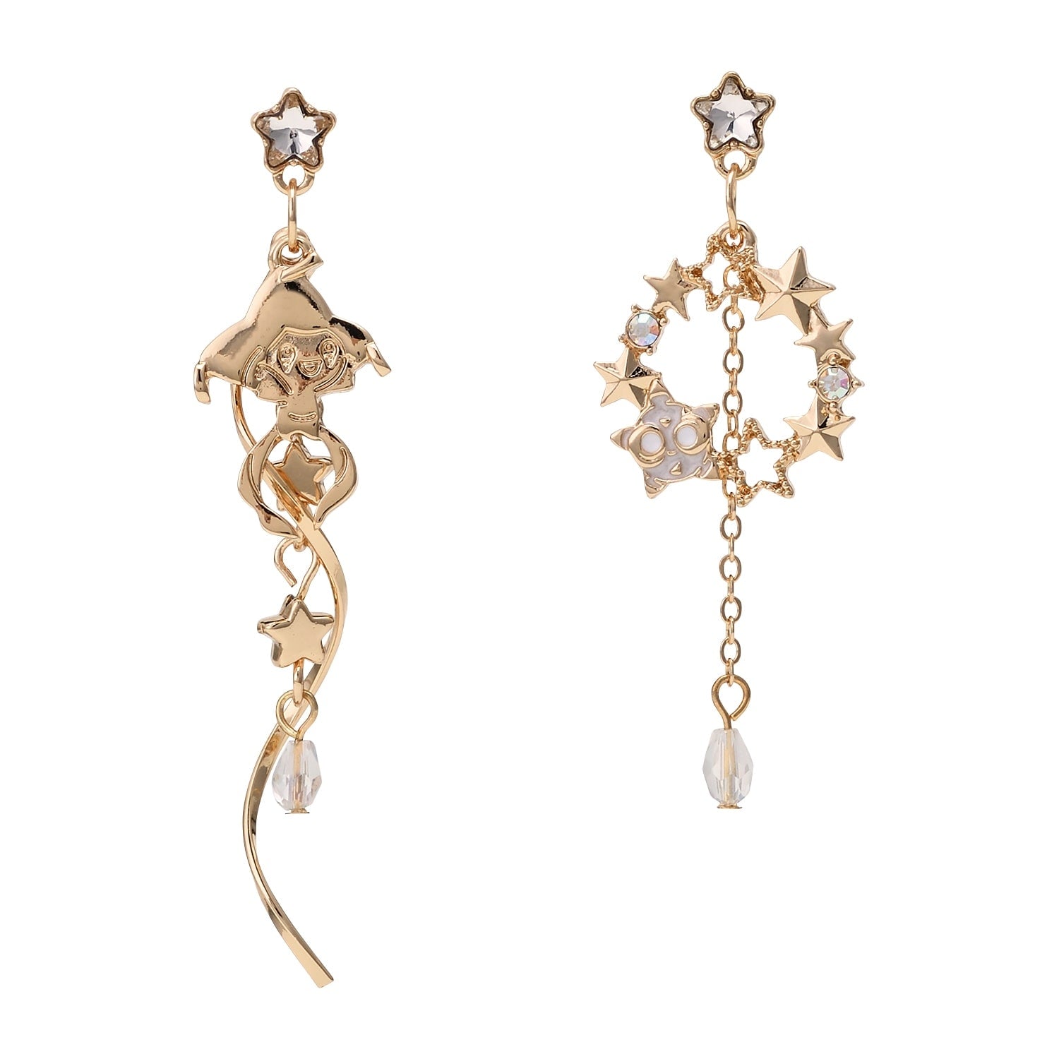 Jirachi Star Tether Earrings with shiny finish from Japan