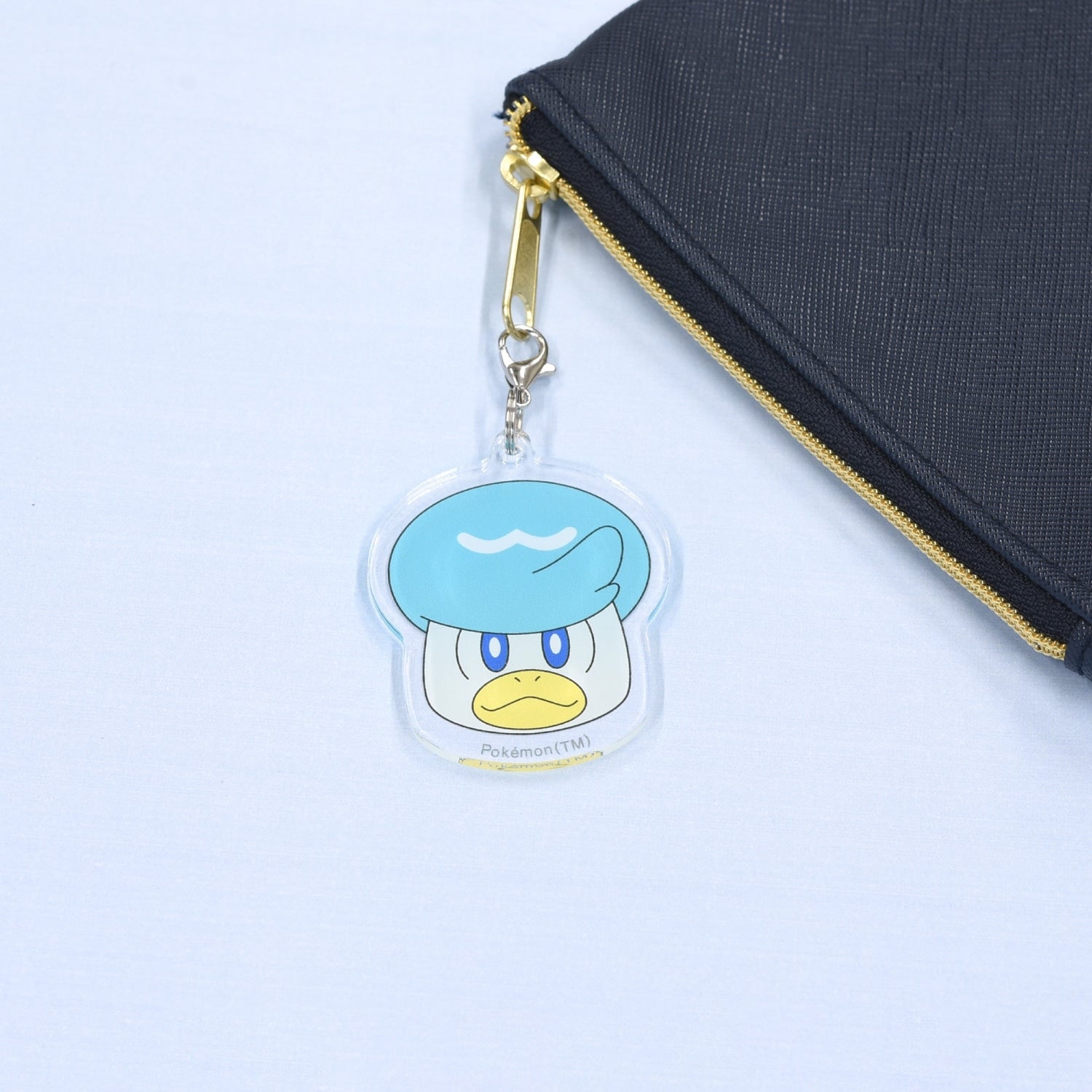 Close-up of Quaxly mobile strap with collector quality details from Pokemon Center Japan