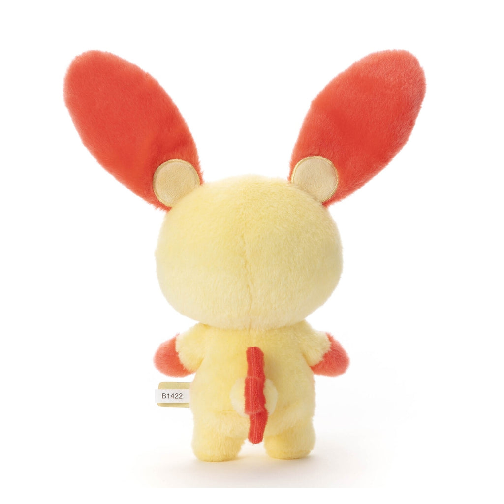 Pokemon Plusle Plush Toy with soft texture and official Pokemon Center Online packaging from Japan