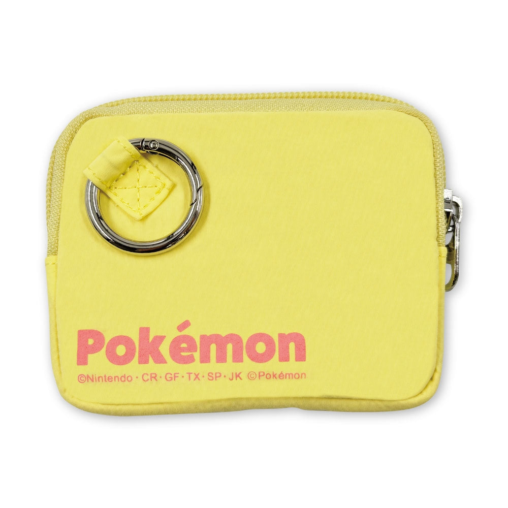 Slim mini pouch with carabiner color logo Pikachu