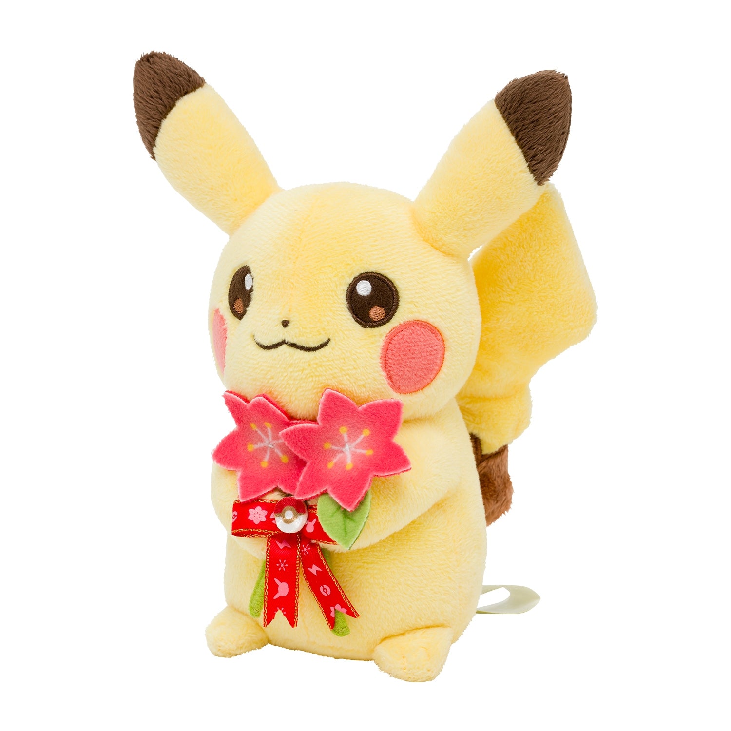 Pikachu plush toy sitting down, imported from Japan