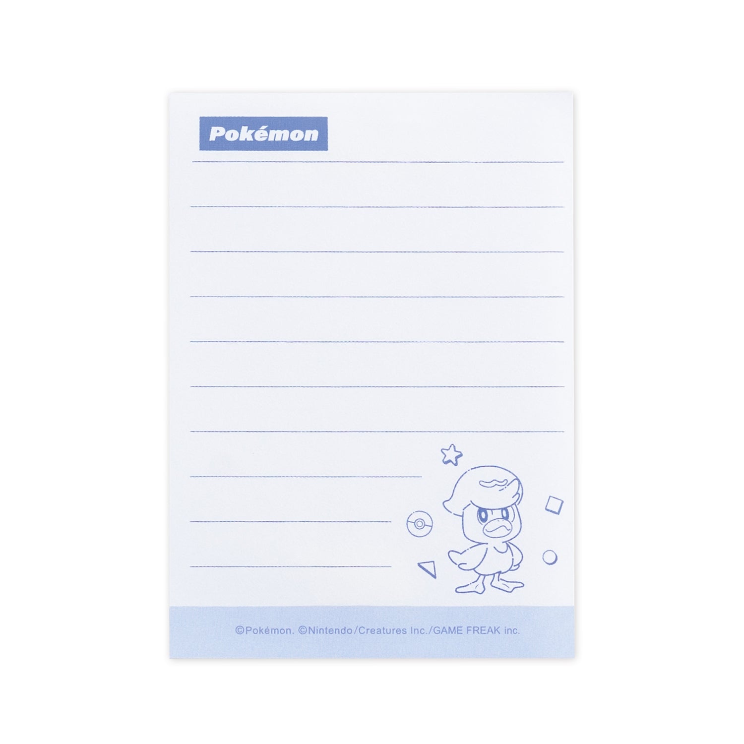 Official Pokemon Center Japan Quaxly mini memo with water-type theme