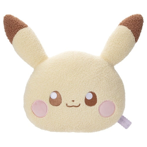 Pikachu plushie face cushion from Japan with cute expression