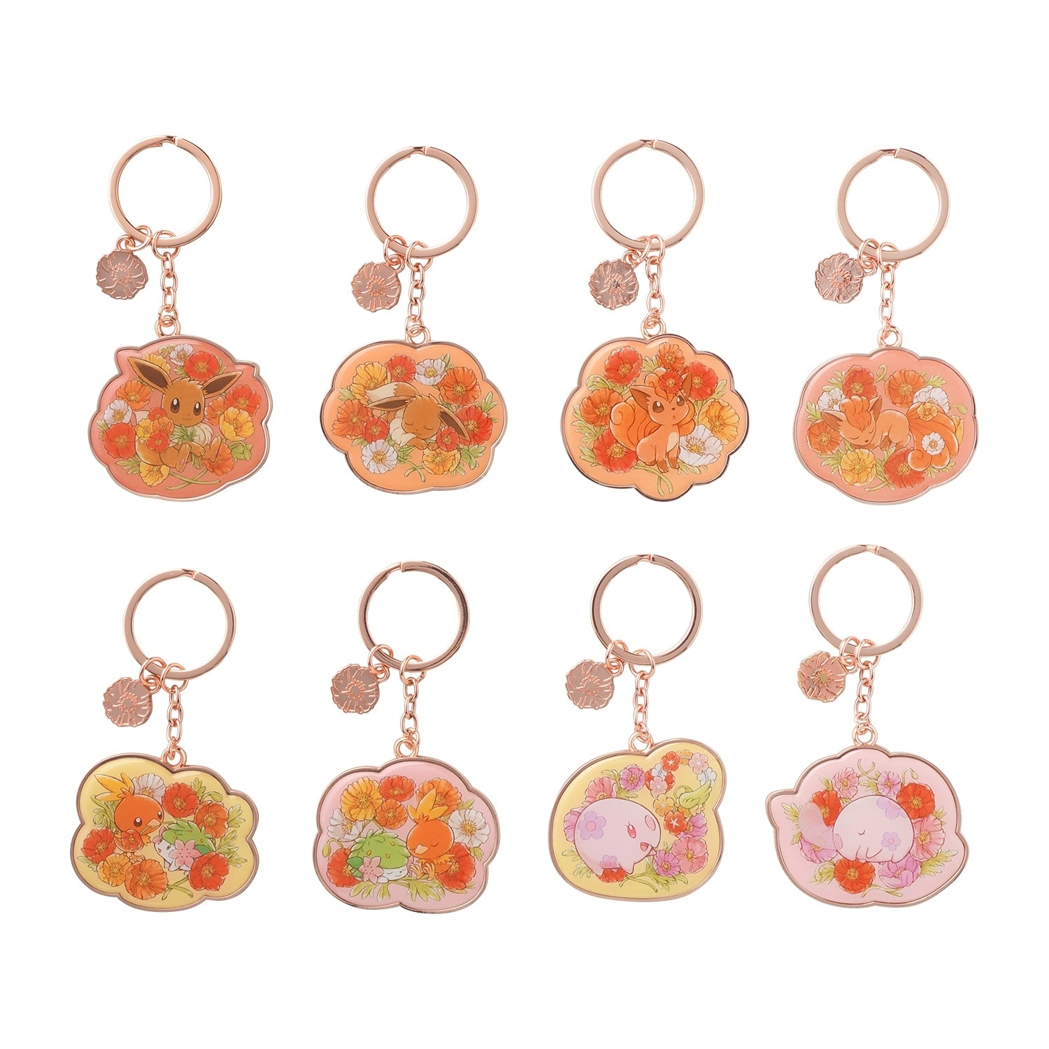 Pokemon Metal Keyring Fleur de Coquelicot BOX with intricate details, from Japan
