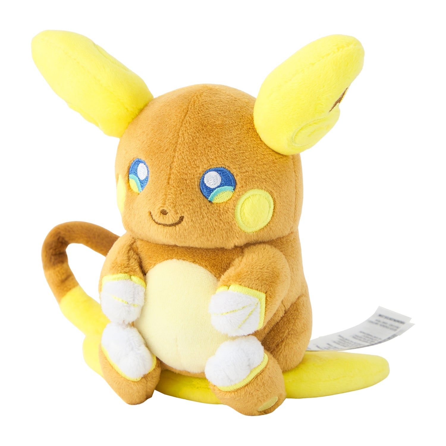 Authentic Japanese Pokémon plush Raichu Alola form, yellow and brown details