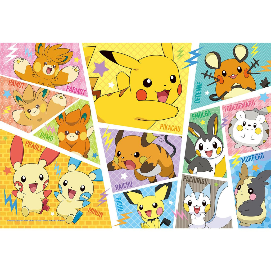 Puzzle 300-3171 Pikachu and electric type friends from Japan, colorful anime characters