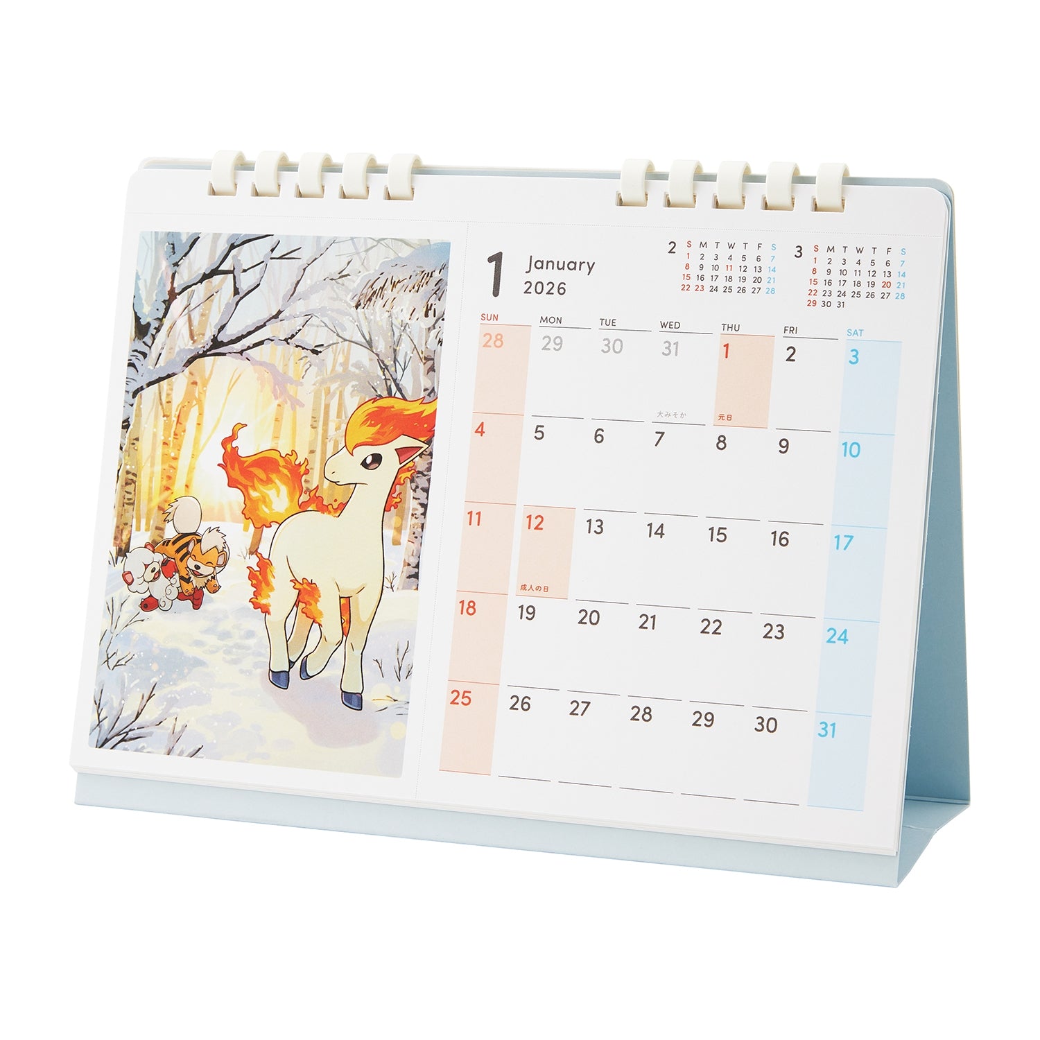 Pokemon Center Original Postcard Desk Calendar 2026 Seasonal Situations