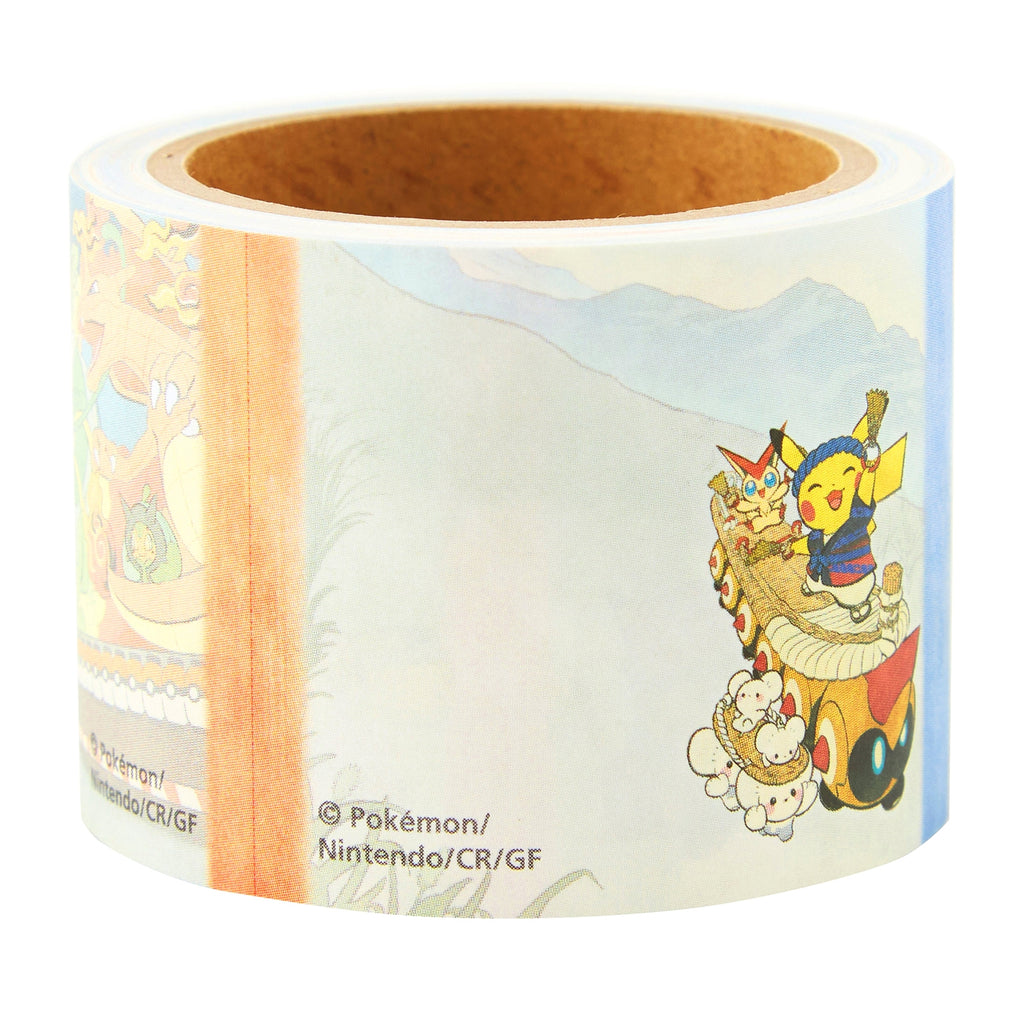Close-up of Roll Sticky Pokemon Center Tohoku R notebook pages with Japanese text and illustrations