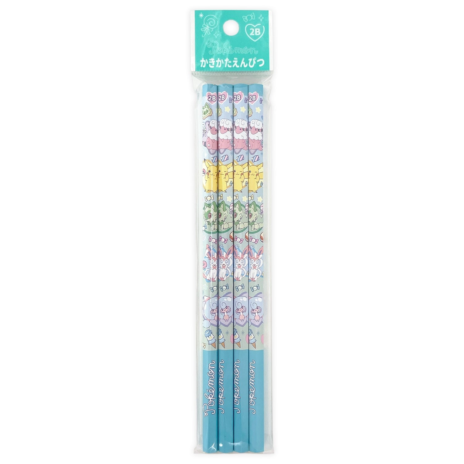 Kakikata Pencil 2B 4 pack Fancy Time with Charmander design from Japan