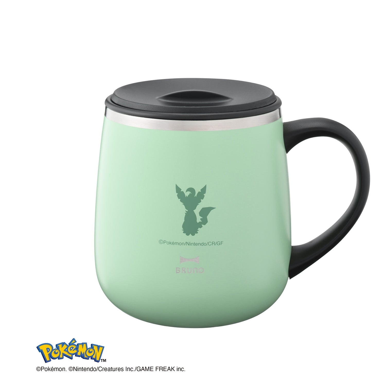 Eevee Friends Stainless Steel Mug with Lid from Japan, featuring Leafeon