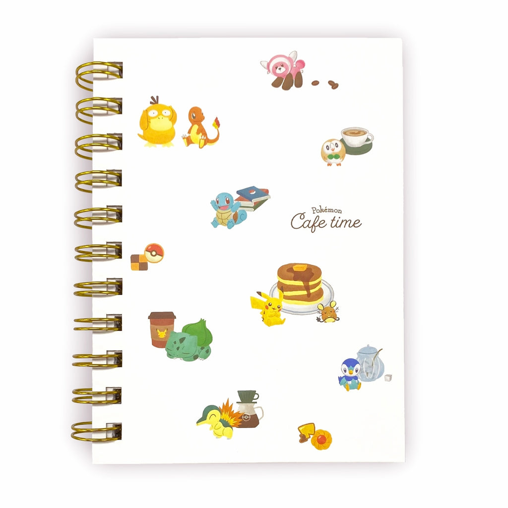 A6W ring notebook/CAFE TIME_aligned from Japan, featuring Pokemon characters