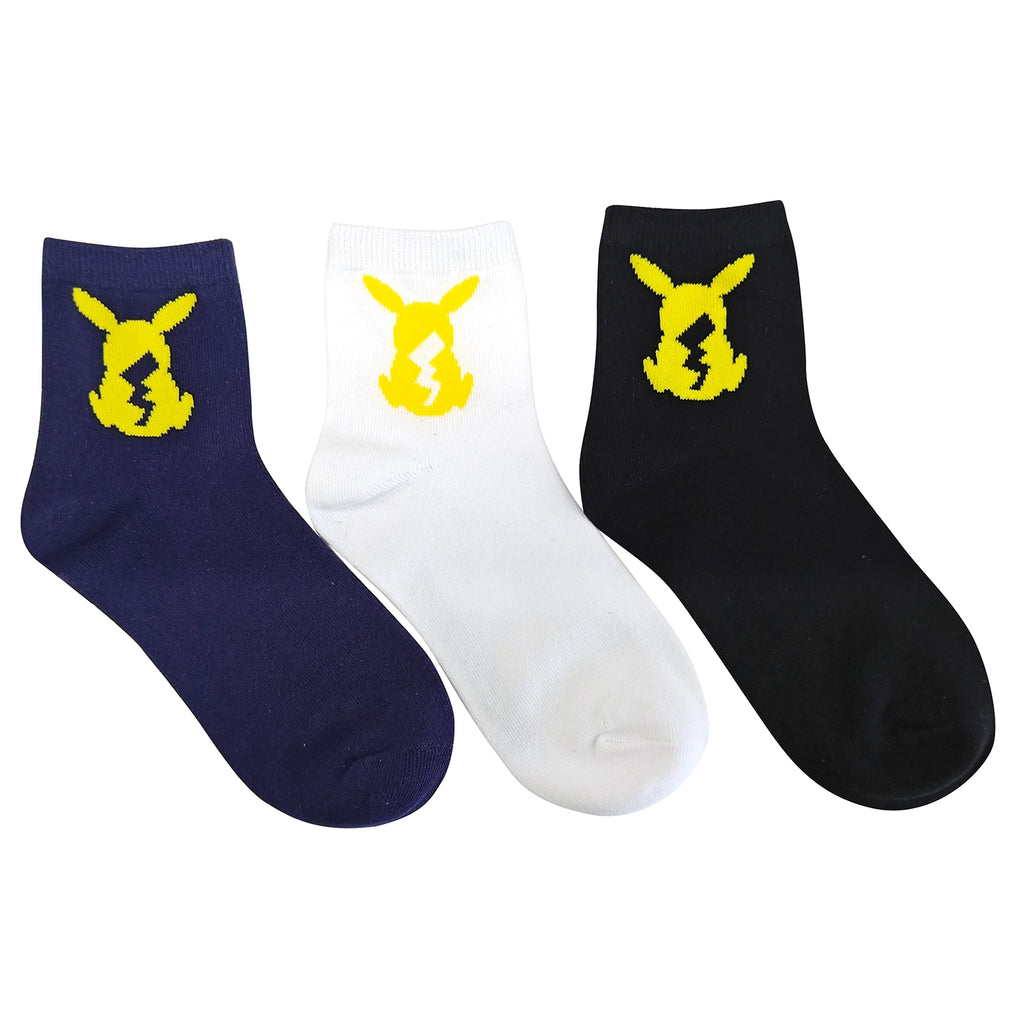 3P short socks Pikachu silhouette ladies (23-25cm)
