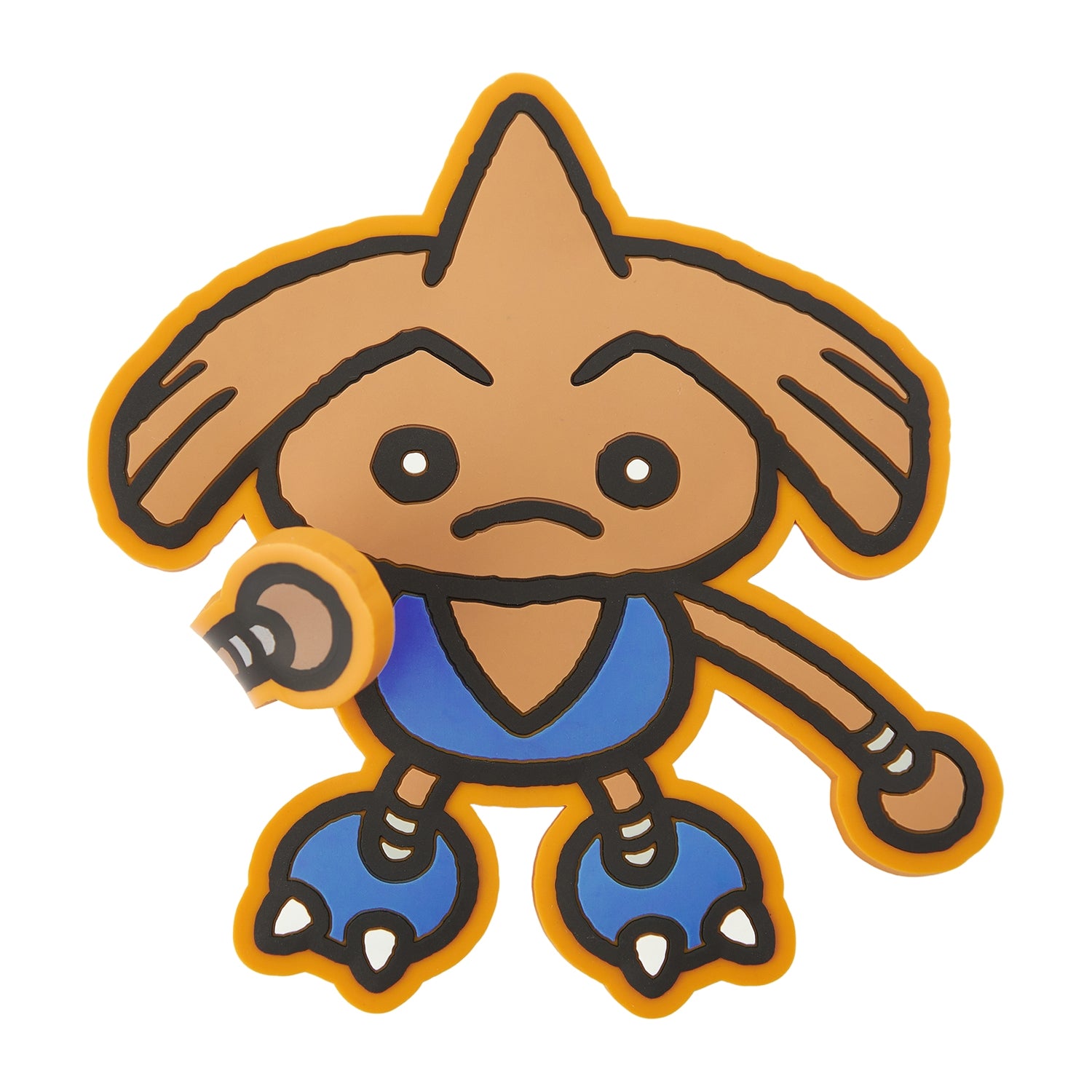 Hitmontop magnet hook on a surface, showcasing its design from Japan