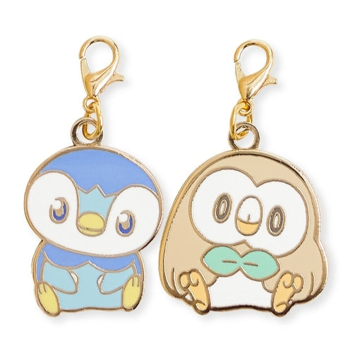 Piplup & Mokuro metal charms with detailed Pokemon designs from Japan