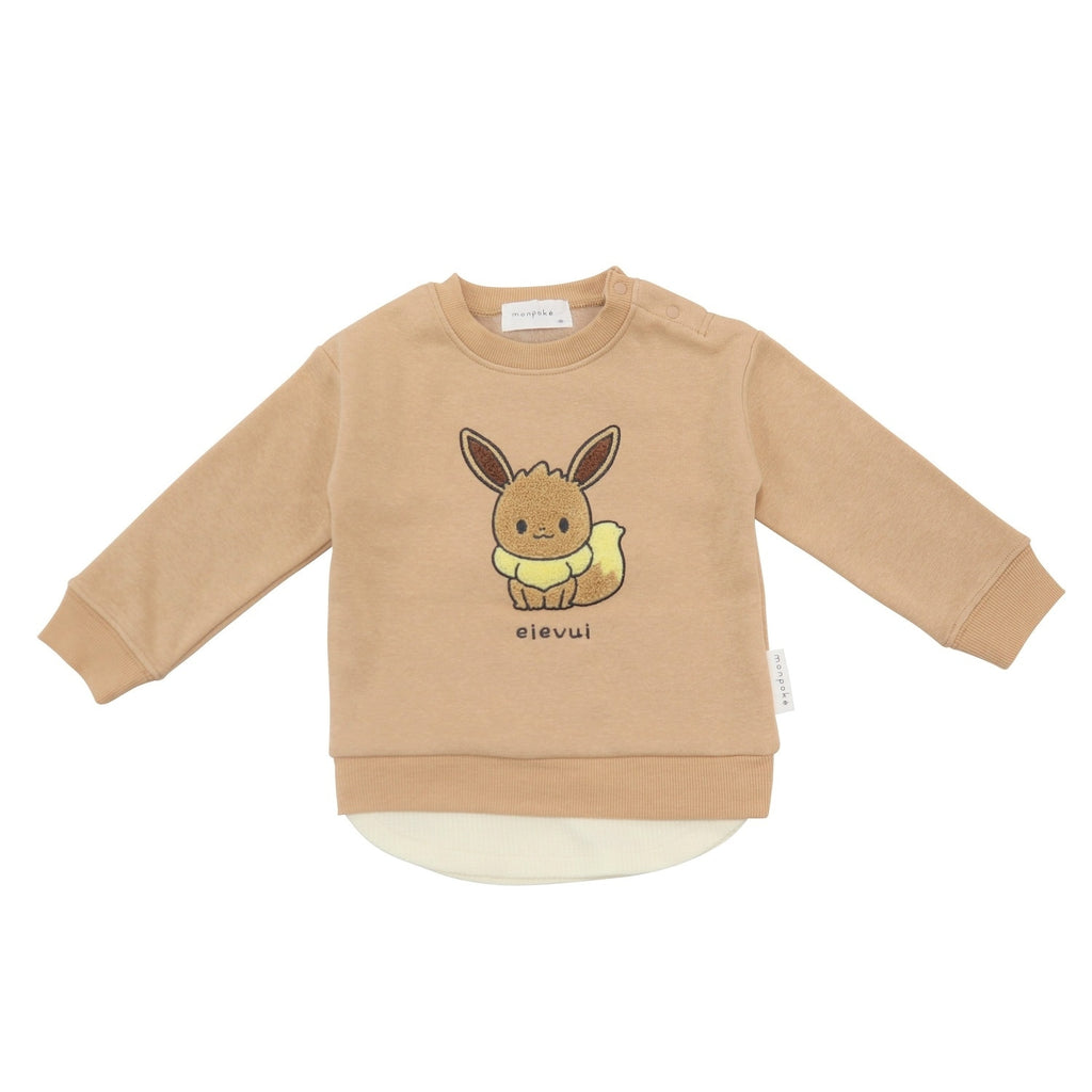 Monpoke Sagara Embroidery Sweatshirt Eevee 90cm/100cm/110cm