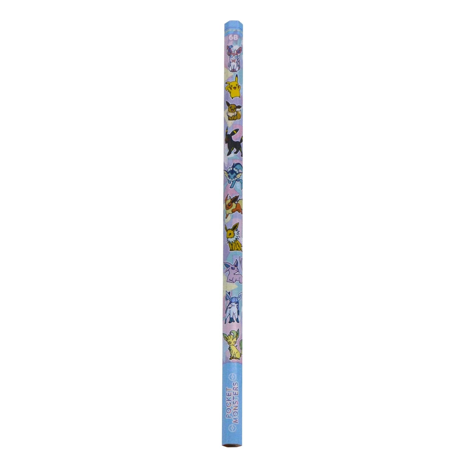 Close-up of Kakikata Pencil 6B 4 pack pastel flakes with official Pokemon Center Japan packaging from Japan
