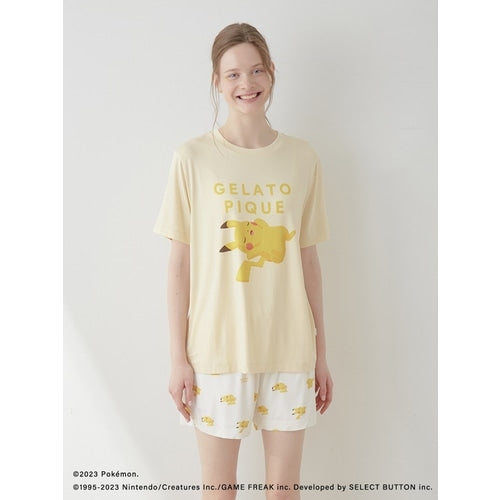 [gelato pique] Cool touch print T-shirt & shorts set Yellow