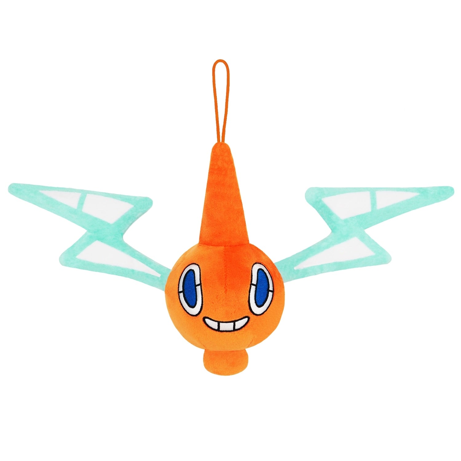 Front view of Rotom plushie with detailed design from Japan